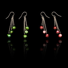 Triple Silver Drop Earrings