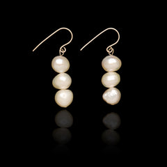 3 Pearl Drop Earrings